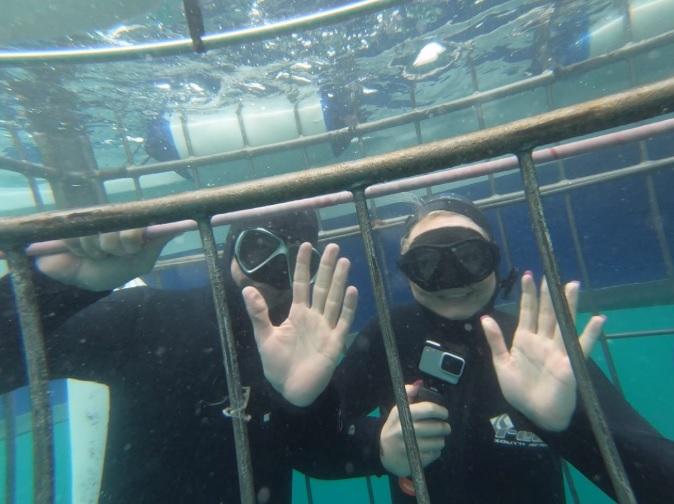 Under Water divers in cage 30 Dec 19